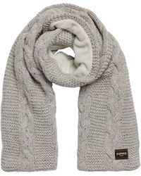 Superdry - Strickschal mit Zopfmuster Eisgrau Gesprenkelt 1SIZE - Lyst