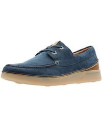 Clarks - Oakland Sun Nubuck Shoes In Navy Standard Fit Size 61⁄2 - Lyst