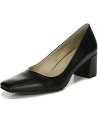 Naturalizer - S Karina Low Block Heel Square Toe Pump,black Leather,7.5 Wide - Lyst