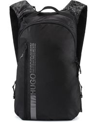HUGO - S Kambat Backpack Nylon Backpack With Manifesto Logo And Snakeskin Print Size One Size - Lyst