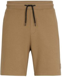 HUGO - S Diz C Cotton-terry Shorts With Tonal Logo Badge - Lyst
