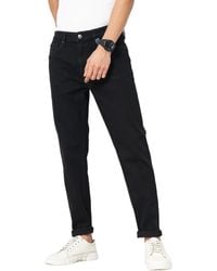 Celio* - Jeans da uomo in cotone slim fit tinta unita nera - Lyst