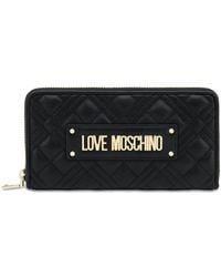Love Moschino - Wallet Zip Around Quilted Black A24mo22 Jc5600 - Lyst