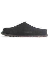 Birkenstock - Zermatt Premium Suede Leather Black Black Sandals 4.5 Uk - Lyst