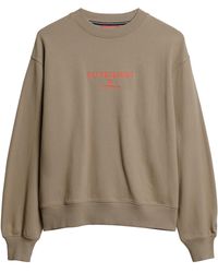 Superdry - Embroidered Loose Crew Sweat Sweatshirt - Lyst