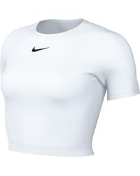 Nike - Fb2873-100 W Nsw Tee Essntl Slim Crp Lbr T-shirt Wit Maat Xl - Lyst