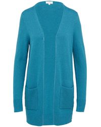 S.oliver - Lange Strickjacke mit Rippbündchen Petrol 40 - Lyst