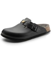 Birkenstock - 61360-43 Boston Shoe Antistatic/natural Leather Black Size 43-normal Footbed - Lyst