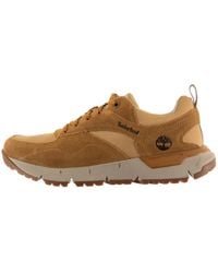 Timberland - Voyager Park Rebotl Low Trainers Beige Brown Leather & Textile - Lyst