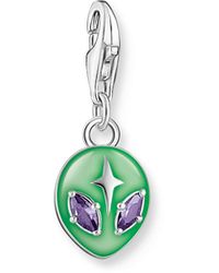Thomas Sabo - Charm Pendant Alien With Green Cold Enamel And White Zirconia Silver 925 Sterling Silver - Lyst