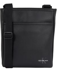 Calvin Klein - 's Mono Logo Flat Pack Faux Leather Shoulder Bag - Lyst