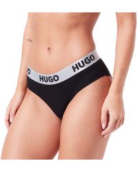 HUGO - S Brief Sporty Logo Stretch-cotton Briefs With Exposed Logo Waistband - Lyst