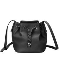 HUGO - Xbody Drawstring S Crossbody Bag Black/silver One Size - Lyst