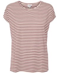 Vero Moda - Ava Plain Stripe Short Sleeve T-shirt - Lyst