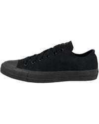Converse - All Star Low Trainers Black Mono Canvas - 5 Uk - Lyst