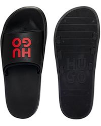 HUGO - Slides Badeschuhe Poolsandalen Badeschlappen Pantoletten Nil Slid - Lyst