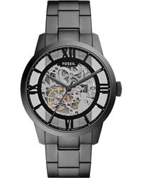Fossil - Analog Mechanical Hand Wind Watch With Stainless Steel Strap Me3268 - Lyst