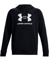 Under Armour - ® Kapuzenpullover Hoodie Rival Fleece Logo mit großer Marken-Grafik - Lyst