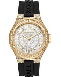 Michael Kors - Lennox Three-hand Black Silicone Watch - Lyst