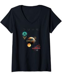 Dune S Planet Logo V-neck T-shirt - Black
