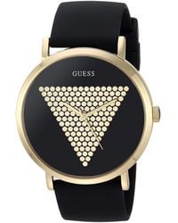 Guess - Black Silicone Strap Watch 48mm - Lyst