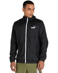 PUMA - S Essentials Solid Windbreaker Jacket Black L - Lyst