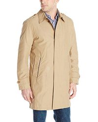 Lyst - Burberry Midlength Lambskin Leather Trench Coat in Blue for Men