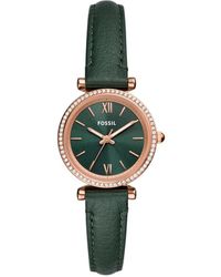 Fossil - Analog Quartz Watch With Leather Strap Es5370 - Lyst