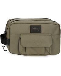 Pepe Jeans - Denton Adaptable Two Compartments Vanity Case Brown 26x16x12 Cms Recycled Polyester - Lyst