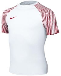 Nike - Dh8369-100 Y Nk Df Academy Jsy Ss T-shirt White/university Red/university Red Size S - Lyst