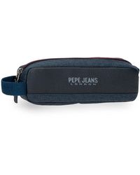 Pepe Jeans District Pennenetui Blauw 19 X 5 X 3,5 Cm Polyester in het Blauw voor heren Heren Tassen voor voor Portemonnees en hoesjes 