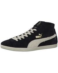 PUMA - Glyde Mid Vintage Grey Suede Leather Sneakers Shoes - Lyst
