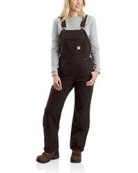 Carhartt - Quilt Lined Washed Duck Bib Overall - Lyst