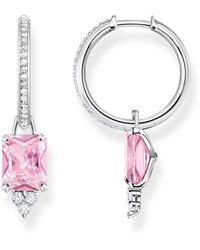 Thomas Sabo - Creolen mit pinken und weißen Steinen Silber 925 Sterlingsilber CR672-051-9 - Lyst
