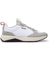 HUGO - Mixed-material Trainers With Logo Details - Lyst