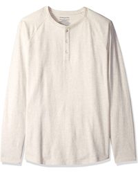 Amazon Essentials Regular-fit Long-sleeve Henley Shirt Chemise - Natural