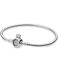 PANDORA - Sterling Silver Bangle Bracelet - 598286cz-17 - Lyst