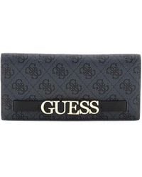 Guess - RW1727P5201 Portefeuille en cuir synthétique pour femme Logo Coal 19 x 9 x 1 cm avec fermeture éclair porte-monnaie - Lyst