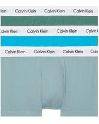 Calvin Klein - 3 Pack Low Rise Trunks - Cotton Stretch - - Blue - Men - S - Lyst