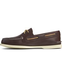 Sperry Top-Sider - S A/o 2-eye Burnished Boat Shoe Dark Brown/tan Size 11 M - Lyst
