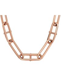 Fossil - Heritage D-link Rose Gold-tone Stainless Steel Chain Necklace - Lyst