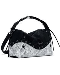 Desigual - Borsetta borsa a tracolla Bergamo Snake Patch Shoulder Bag Black nero - Lyst