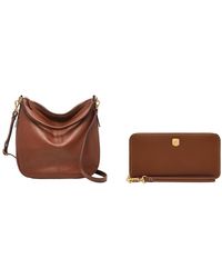 Fossil - Jolie Brown Leather Bag And Lennox Wallet - Lyst