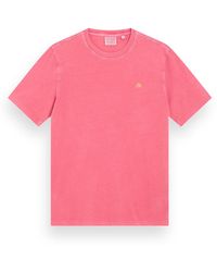 Scotch & Soda - & - T-Shirt GARMENT DYE LOGO CREW 175652 1195 Pink - Lyst