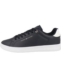 Tommy Hilfiger - Leather Sneakers With Contrast Heel In White - Lyst
