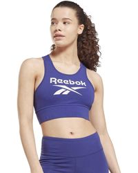 Reebok - Identity Bralette aus Baumwolle mit großem Logo Sport-BH - Lyst