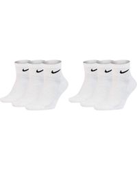 Nike 6 Paar Kurze Socke Knöchelhoch Weiß Schwarz Sparset SX7667 Everyday Cotton Cushioned Ankle Sportsocken Größe 34 36