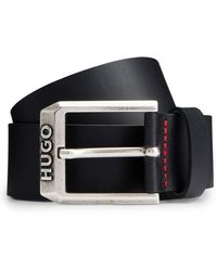 HUGO - S Gelio-c Sz40 Leather Belt With Logo Pin Buckle - Lyst