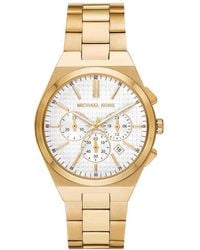 Michael Kors - Reloj Lennox oversize en tono dorado - Lyst