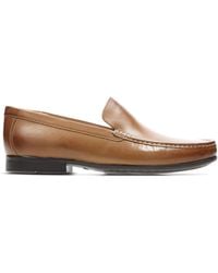 Clarks - Claude Plain Slip-on Brown Smooth Leather S Shoes 261386508 - Lyst